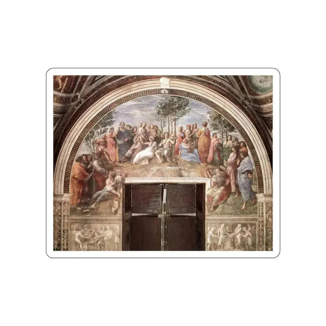 RAFFAELLO Sanzio - The Parnassus (Artwork) STICKER Vinyl Die-Cut Decal White Die-Cut 3 Inch - The Sticker Space