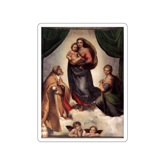 RAFFAELLO Sanzio - The Sistine Madonna (Artwork) STICKER Vinyl Die-Cut Decal-White-The Sticker Space