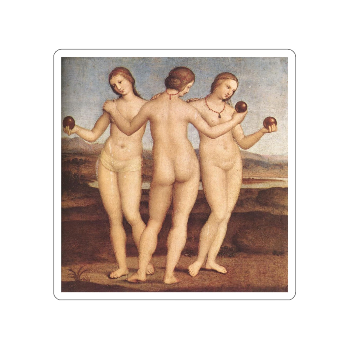 RAFFAELLO Sanzio - The Three Graces (Artwork) STICKER Vinyl Die-Cut Decal-White-The Sticker Space