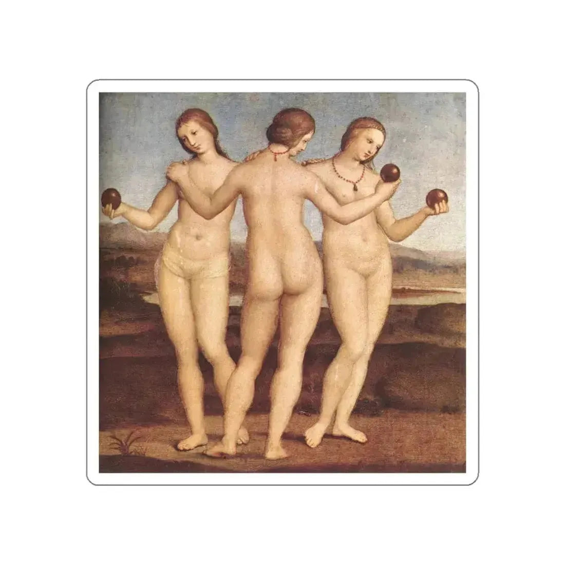 RAFFAELLO Sanzio - The Three Graces (Artwork) STICKER Vinyl Die-Cut Decal White Die-Cut 6 Inch - The Sticker Space