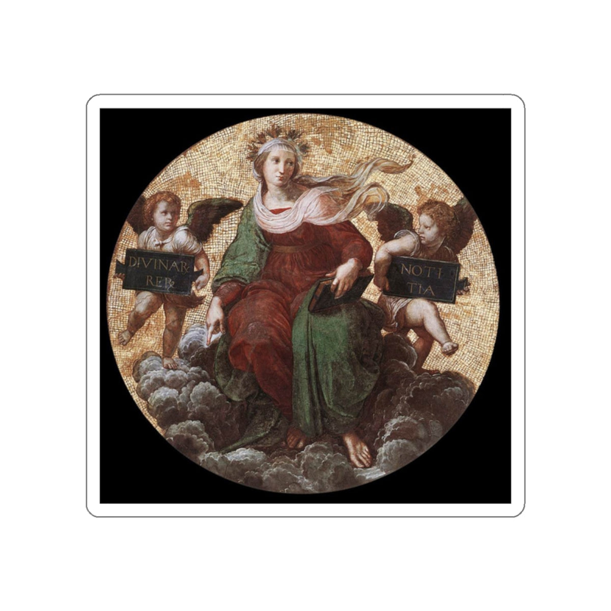 RAFFAELLO Sanzio - Theology (ceiling tondo) (Artwork) STICKER Vinyl Die-Cut Decal-White-The Sticker Space