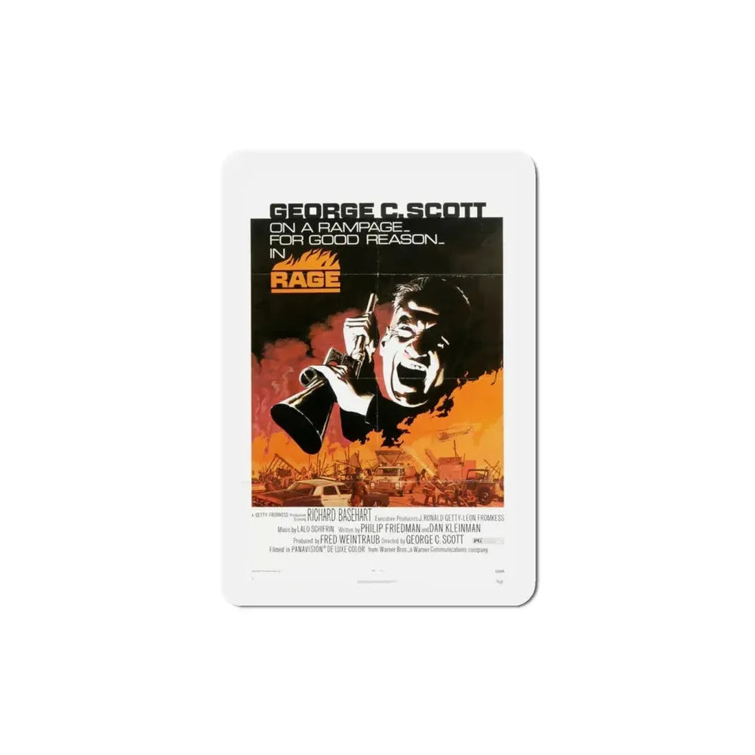 Rage 1972 Movie Poster Refrigerator Magnet 4 Inch - The Sticker Space