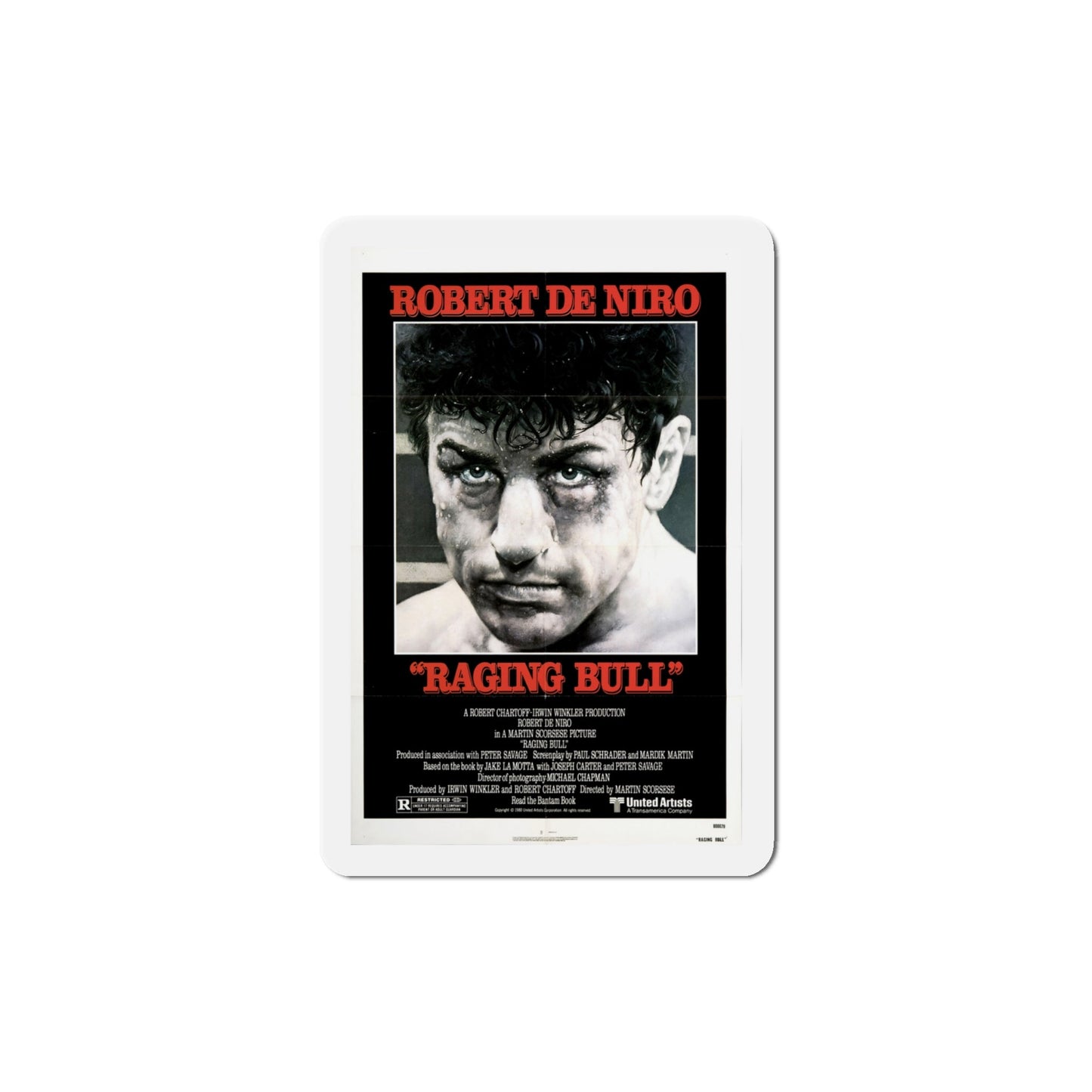 Raging Bull 1980 Movie Poster Die-Cut Magnet-4" x 4"-The Sticker Space