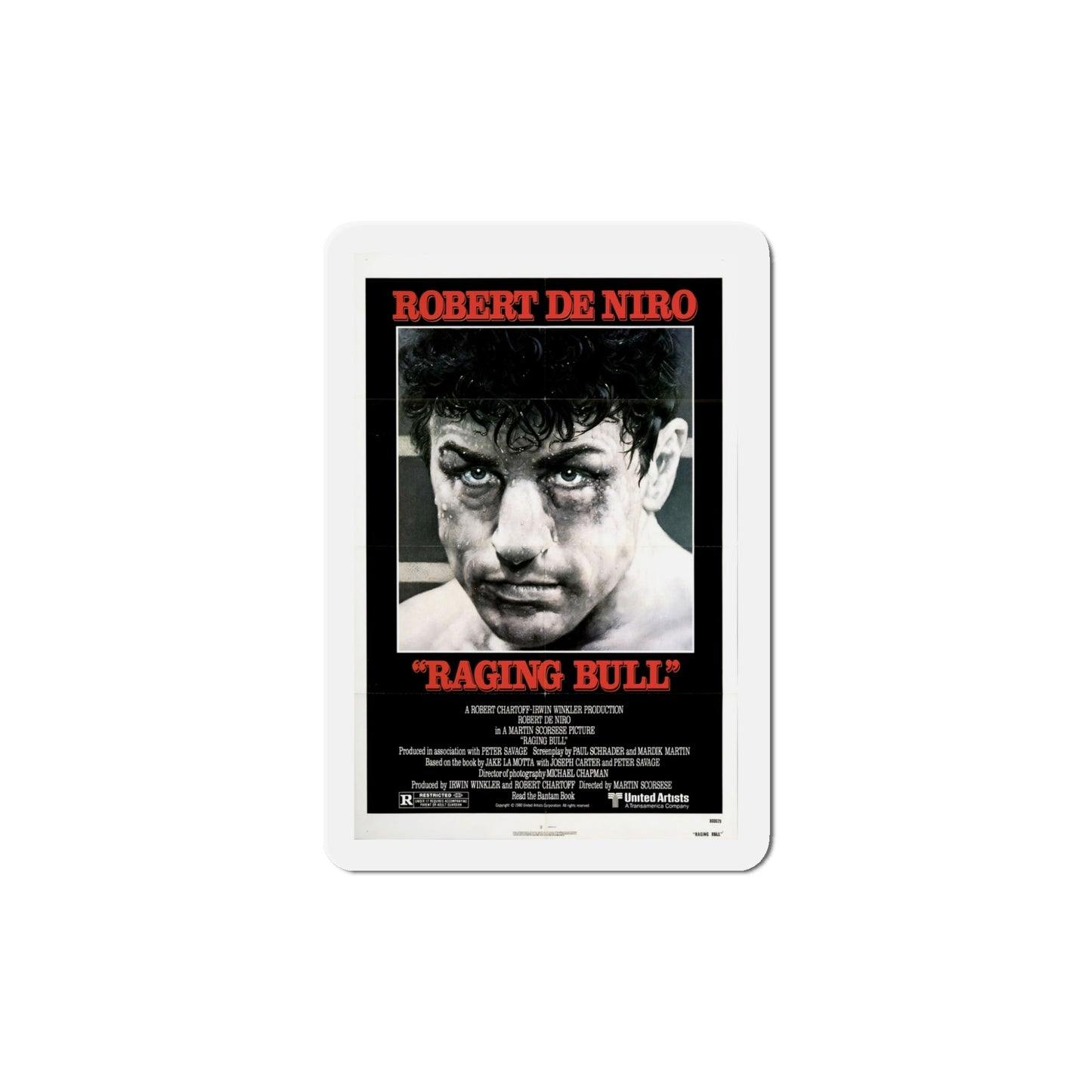 Raging Bull 1980 Movie Poster Die-Cut Magnet-5" x 5"-The Sticker Space