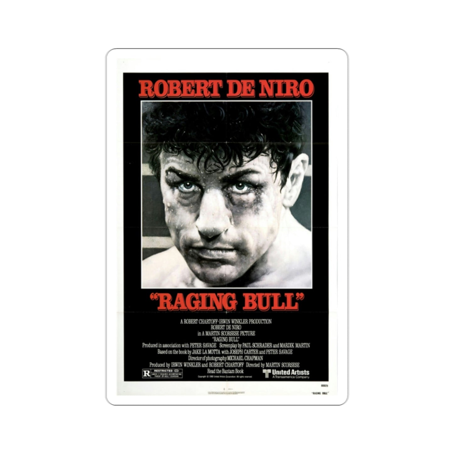 Raging Bull 1980 Movie Poster STICKER Vinyl Die-Cut Decal-2 Inch-The Sticker Space