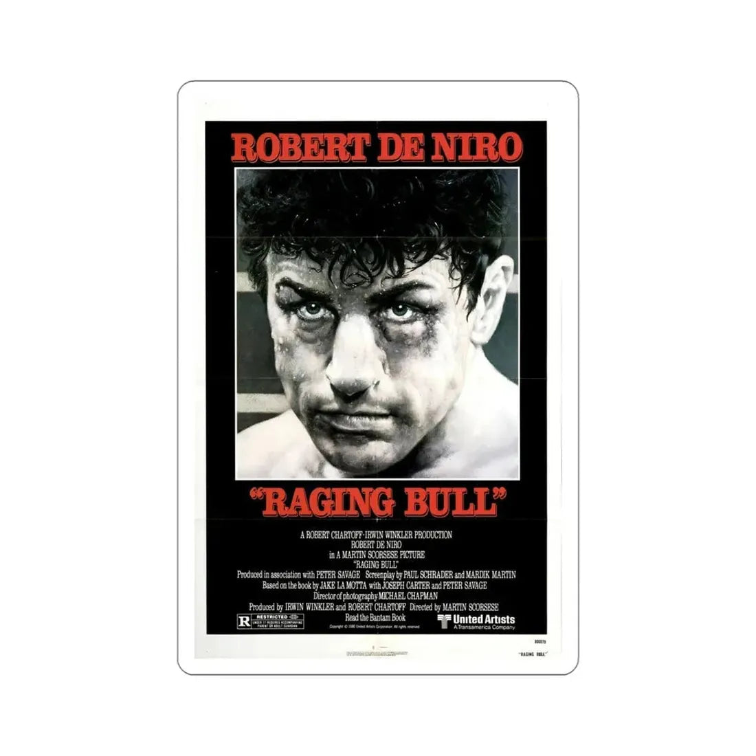 Raging Bull 1980 Movie Poster STICKER Vinyl Die-Cut Decal 5 Inch - The Sticker Space