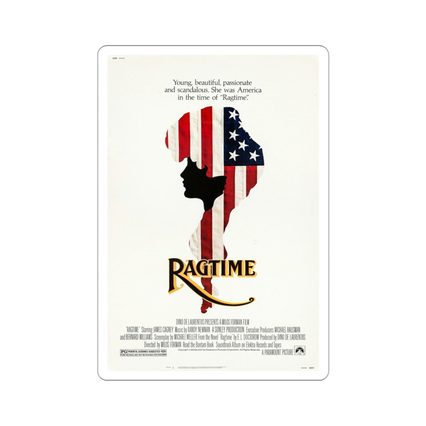 Ragtime 1981 Movie Poster STICKER Vinyl Die-Cut Decal-3 Inch-The Sticker Space