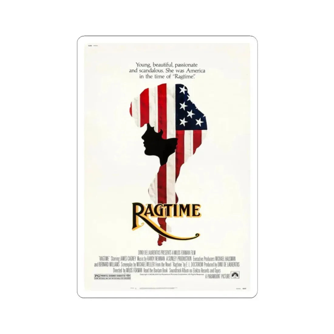 Ragtime 1981 Movie Poster - STICKER Vinyl Kiss-Cut Decal 2 Inch White - The Sticker Space