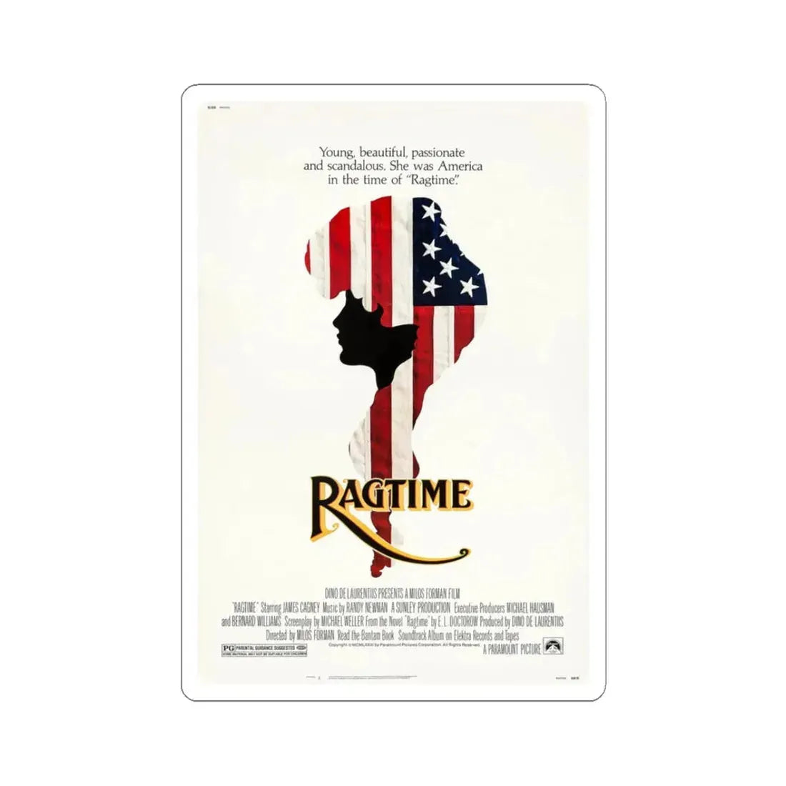 Ragtime 1981 Movie Poster - STICKER Vinyl Kiss-Cut Decal 3 Inch White - The Sticker Space