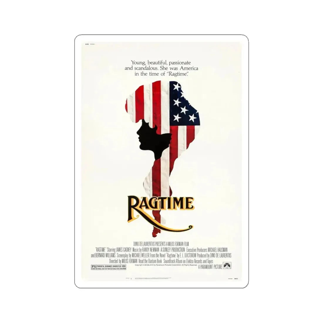 Ragtime 1981 Movie Poster - STICKER Vinyl Kiss-Cut Decal 6 Inch White - The Sticker Space