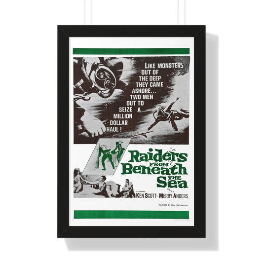 RAIDERS FROM BENEATH THE SEA 1964 - Framed Movie Poster-16″ x 24″-The Sticker Space