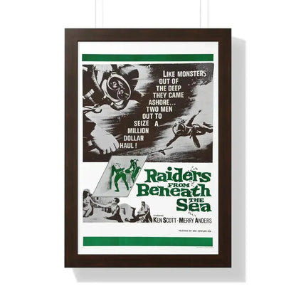 RAIDERS FROM BENEATH THE SEA 1964 - Framed Movie Poster 16″ x 24″ Walnut - The Sticker Space