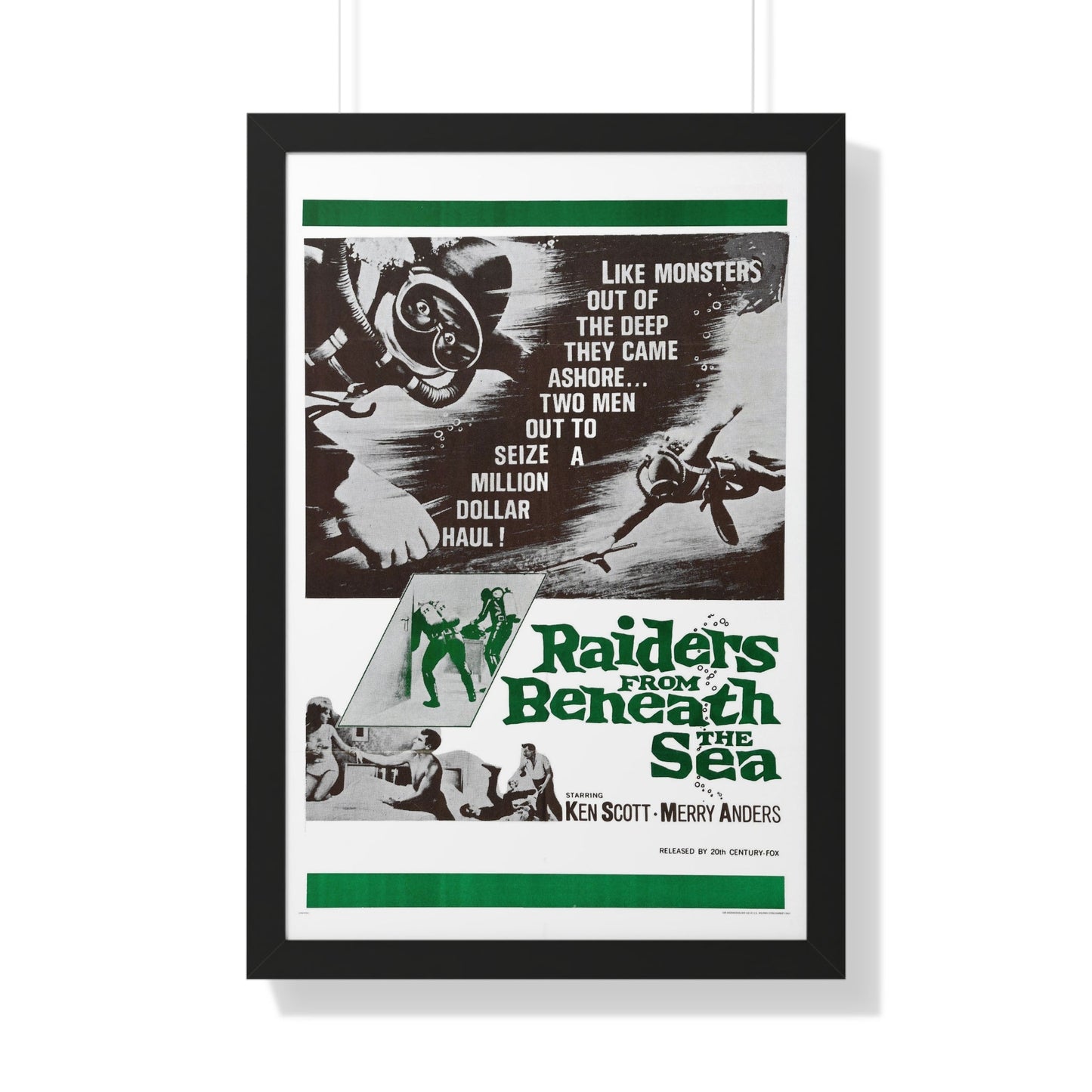 RAIDERS FROM BENEATH THE SEA 1964 - Framed Movie Poster-20" x 30"-The Sticker Space