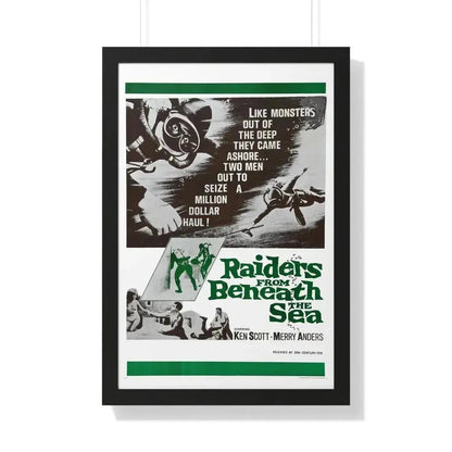 RAIDERS FROM BENEATH THE SEA 1964 - Framed Movie Poster 20" x 30" Black - The Sticker Space