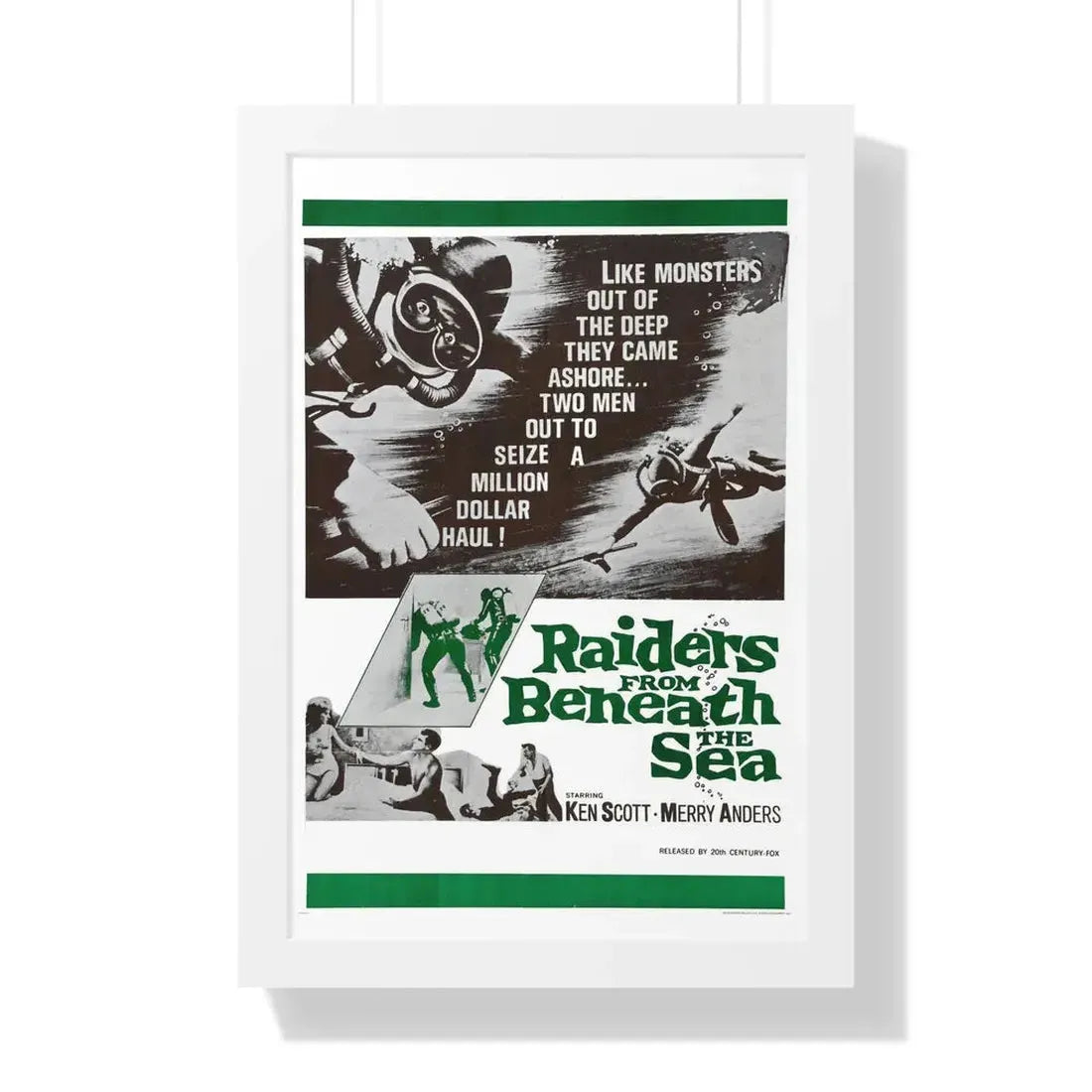 RAIDERS FROM BENEATH THE SEA 1964 - Framed Movie Poster - The Sticker Space