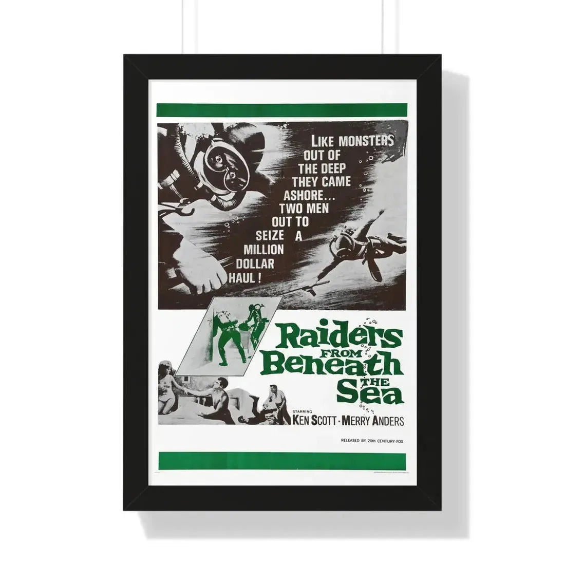 RAIDERS FROM BENEATH THE SEA 1964 - Framed Movie Poster - The Sticker Space