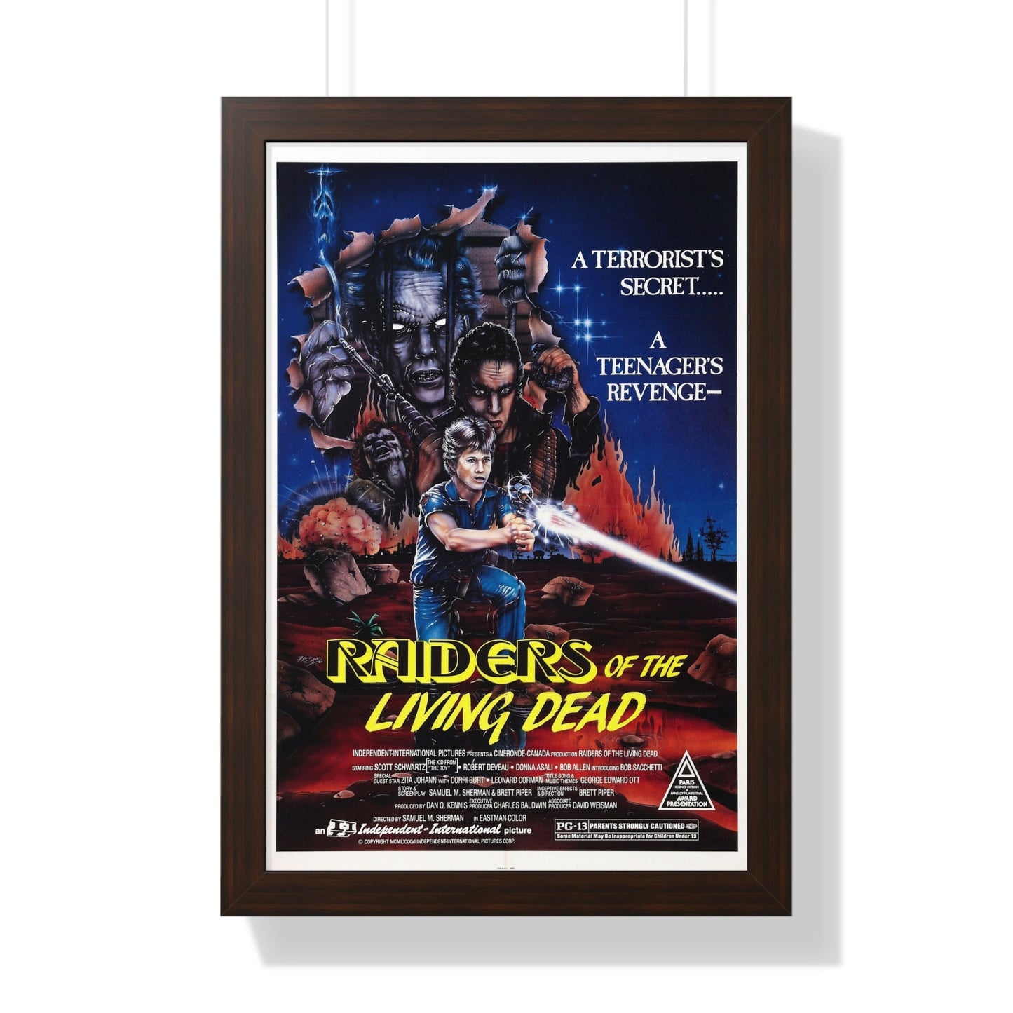 RAIDERS OF THE LIVING DEAD 1986 - Framed Movie Poster-16″ x 24″-The Sticker Space