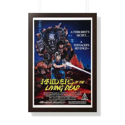 RAIDERS OF THE LIVING DEAD 1986 - Framed Movie Poster 20" x 30" Walnut - The Sticker Space
