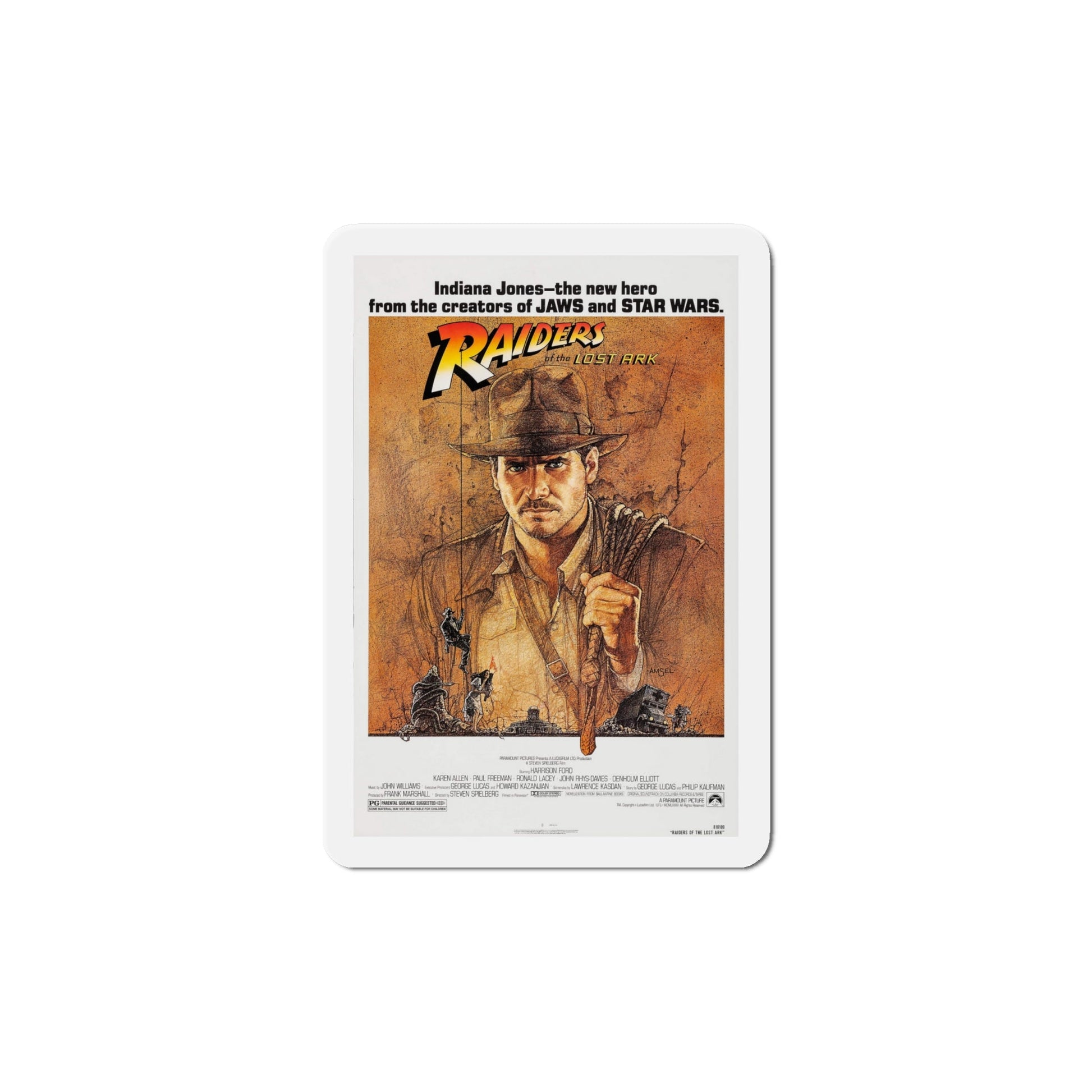 Raiders of the Lost Ark 1981 Movie Poster Die-Cut Magnet-6 × 6"-The Sticker Space