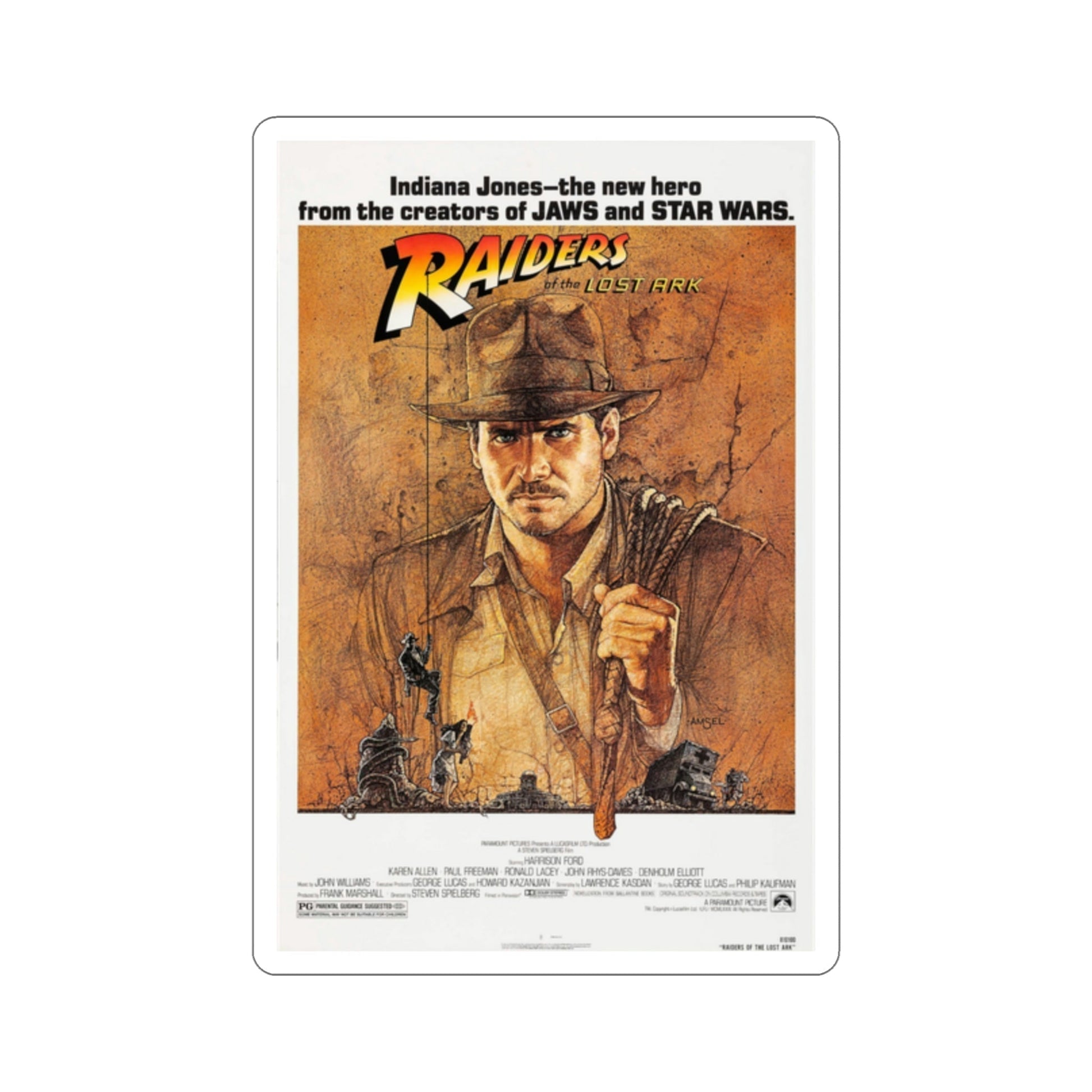 Raiders of the Lost Ark 1981 Movie Poster STICKER Vinyl Die-Cut Decal-2 Inch-The Sticker Space