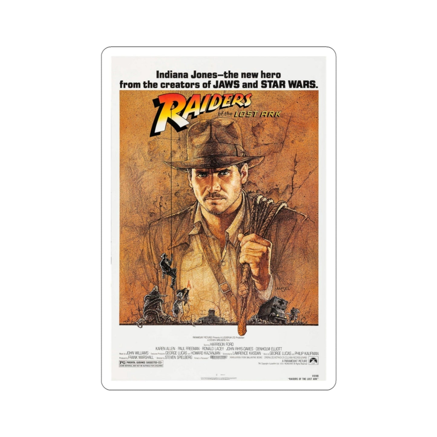 Raiders of the Lost Ark 1981 Movie Poster STICKER Vinyl Die-Cut Decal-3 Inch-The Sticker Space