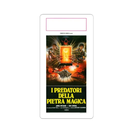 RAIDERS OF THE MAGIC IVORY (ITALIAN) 1988 Movie Poster - STICKER Vinyl Kiss-Cut Decal 2 Inch White - The Sticker Space