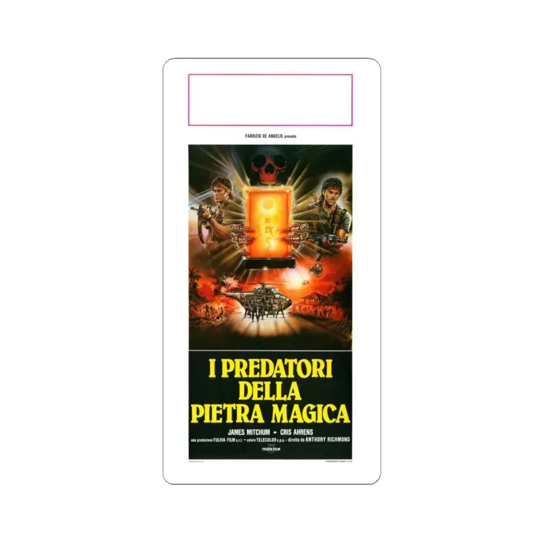 RAIDERS OF THE MAGIC IVORY (ITALIAN) 1988 Movie Poster - STICKER Vinyl Kiss-Cut Decal 3 Inch White - The Sticker Space