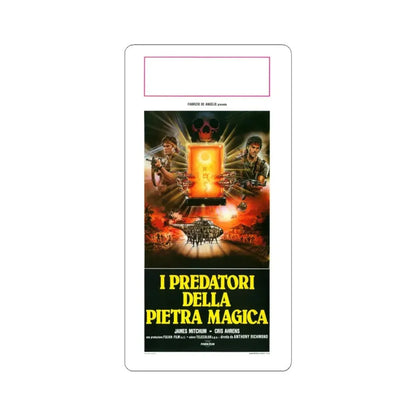 RAIDERS OF THE MAGIC IVORY (ITALIAN) 1988 Movie Poster - STICKER Vinyl Kiss-Cut Decal 6 Inch White - The Sticker Space