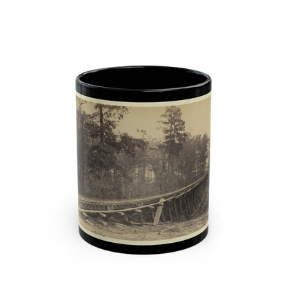 Railroad Bridge With Timber Trestles (U.S. Civil War) Black Coffee Mug-11oz-The Sticker Space