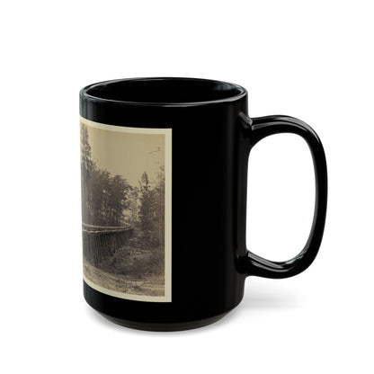 Railroad Bridge With Timber Trestles (U.S. Civil War) Black Coffee Mug-The Sticker Space