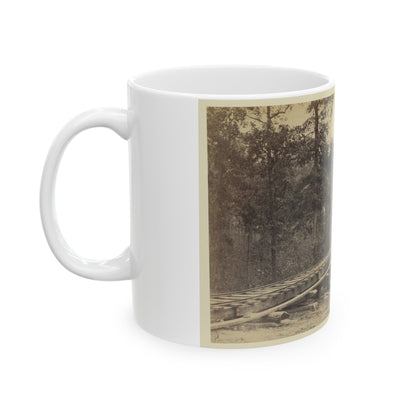 Railroad Bridge With Timber Trestles (U.S. Civil War) White Coffee Mug-The Sticker Space