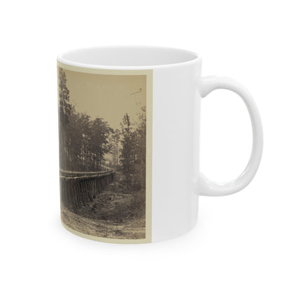 Railroad Bridge With Timber Trestles (U.S. Civil War) White Coffee Mug-The Sticker Space