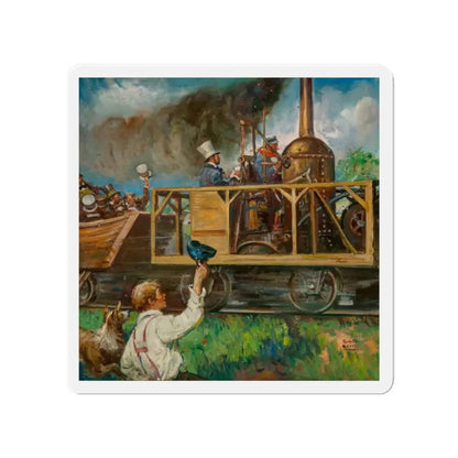 Railroad Celebration (Magazine Illustration) Refrigerator Magnet - The Sticker Space