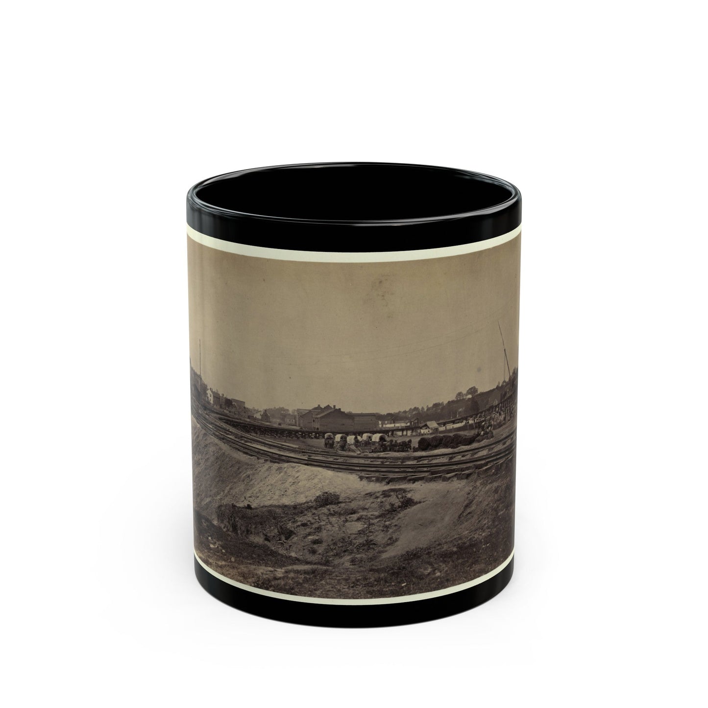 Railroad Construction On The City Point And Army Railroad Line (U.S. Civil War) Black Coffee Mug-11oz-The Sticker Space