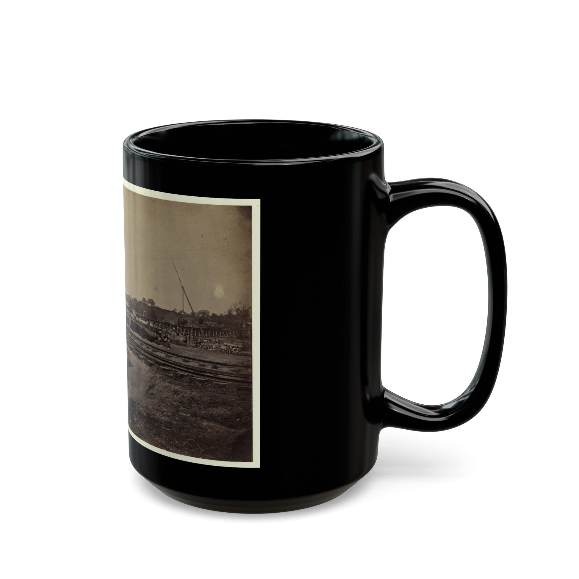 Railroad Construction On The City Point And Army Railroad Line (U.S. Civil War) Black Coffee Mug-The Sticker Space