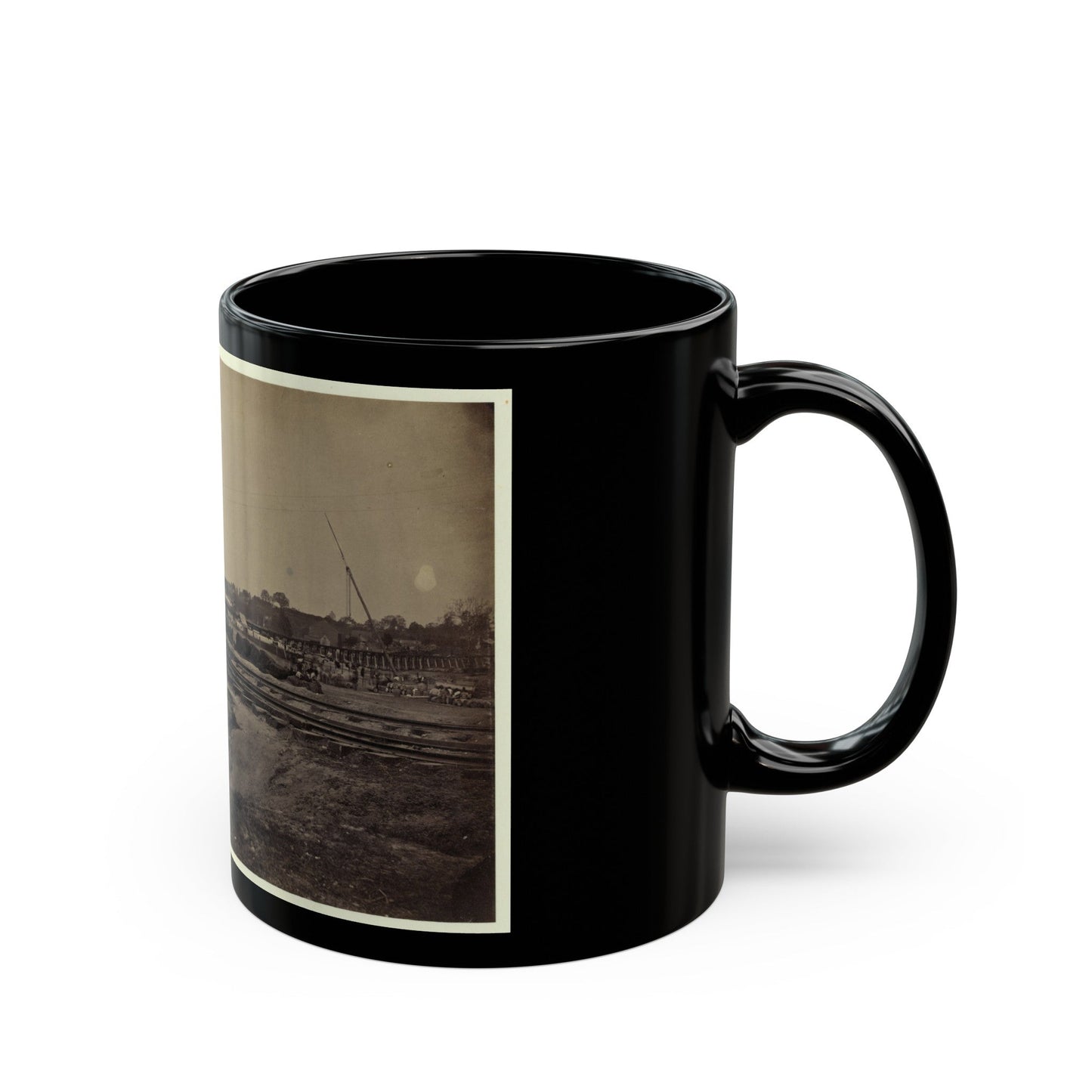 Railroad Construction On The City Point And Army Railroad Line (U.S. Civil War) Black Coffee Mug-The Sticker Space