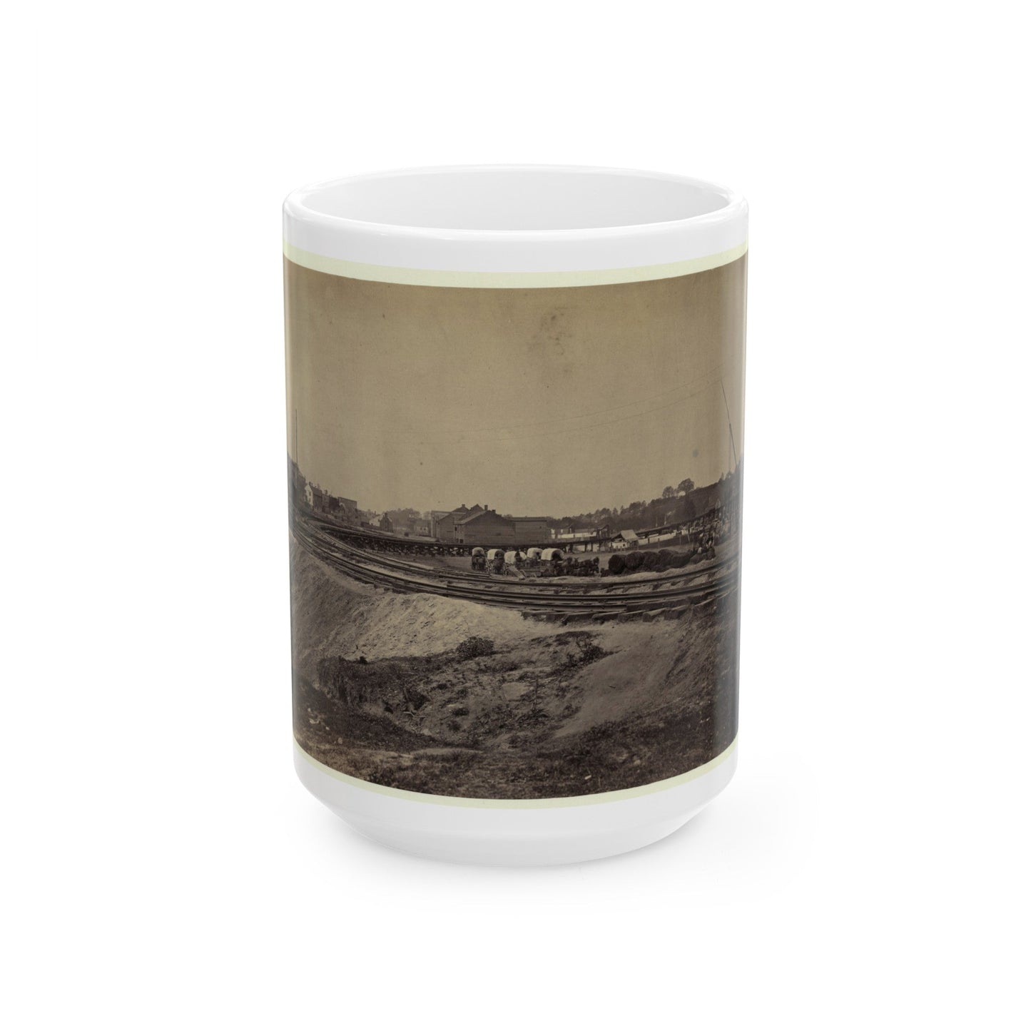 Railroad Construction On The City Point And Army Railroad Line (U.S. Civil War) White Coffee Mug-15oz-The Sticker Space