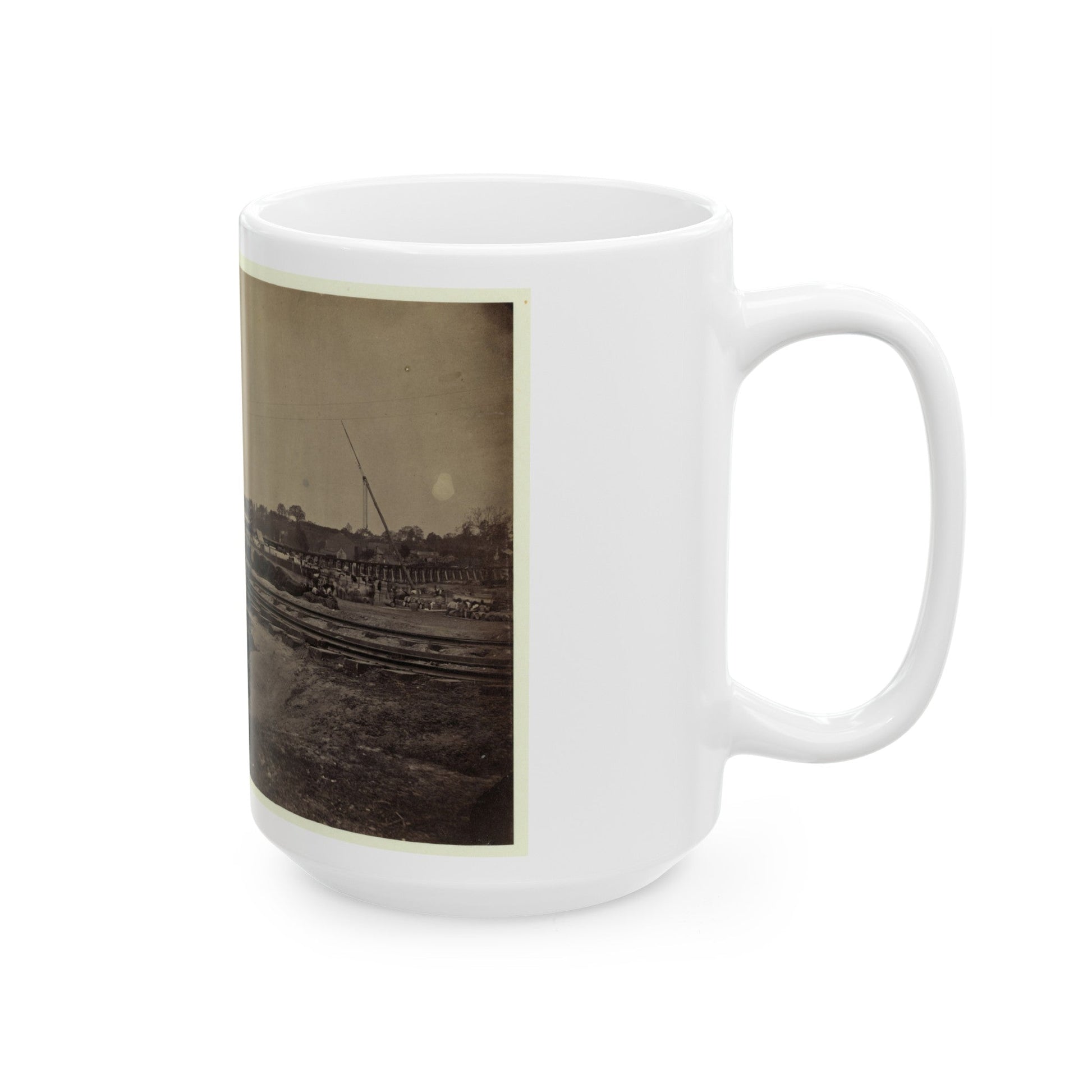 Railroad Construction On The City Point And Army Railroad Line (U.S. Civil War) White Coffee Mug-The Sticker Space