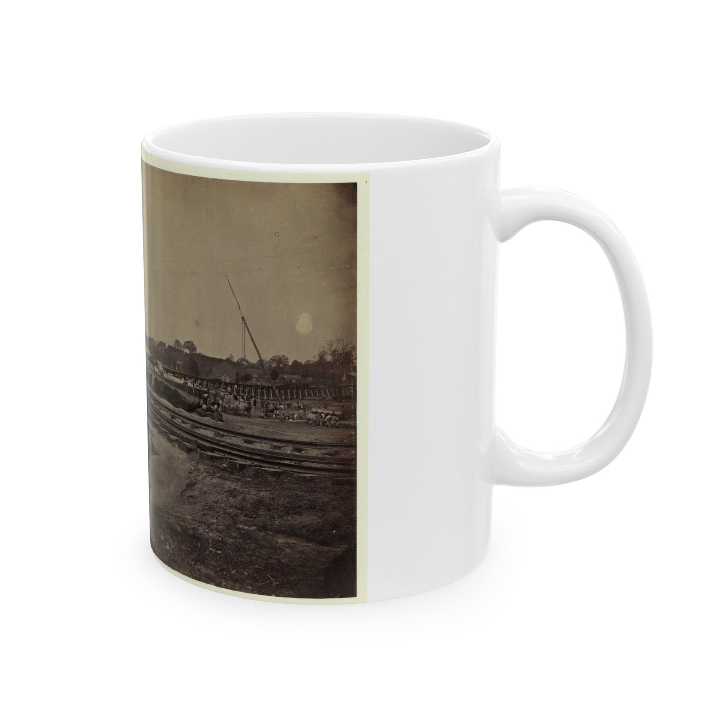 Railroad Construction On The City Point And Army Railroad Line (U.S. Civil War) White Coffee Mug-The Sticker Space