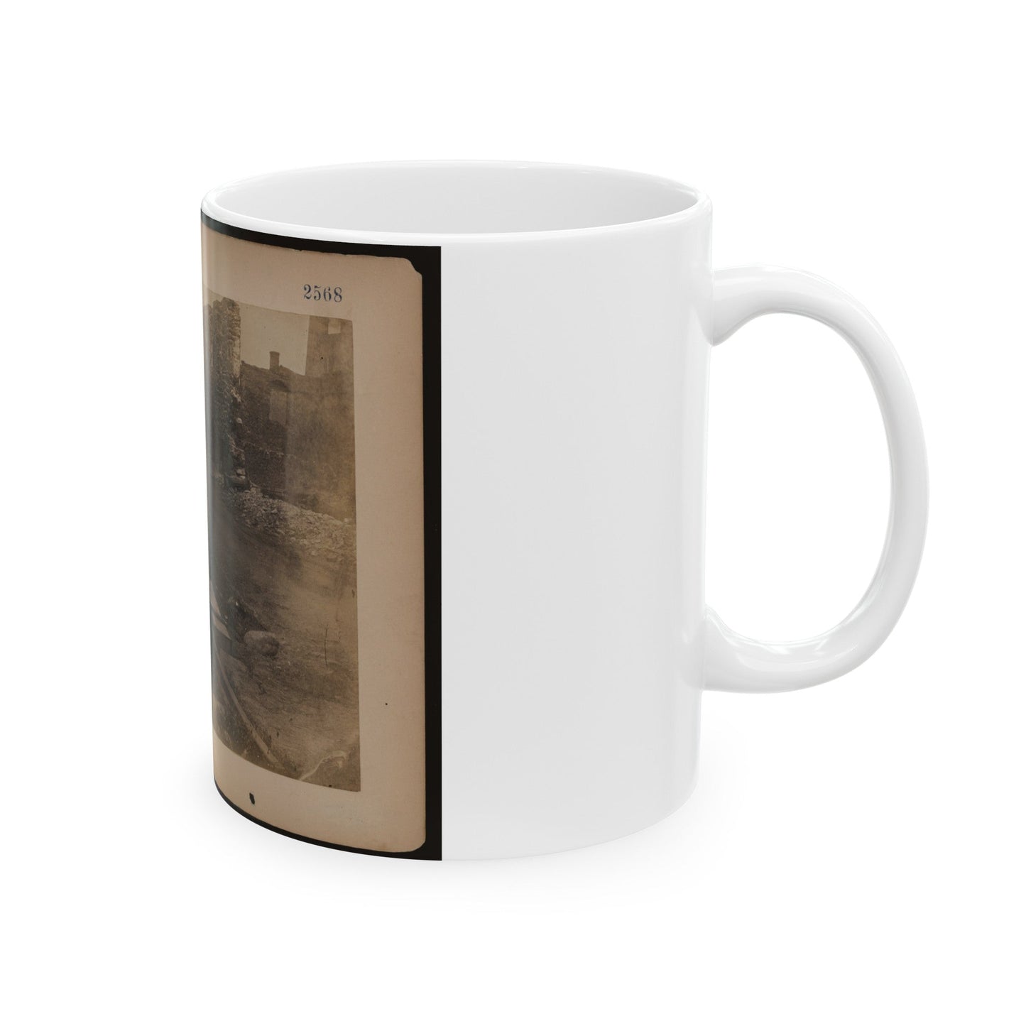 Railroad Construction Worker Straightening Track (U.S. Civil War) White Coffee Mug-The Sticker Space