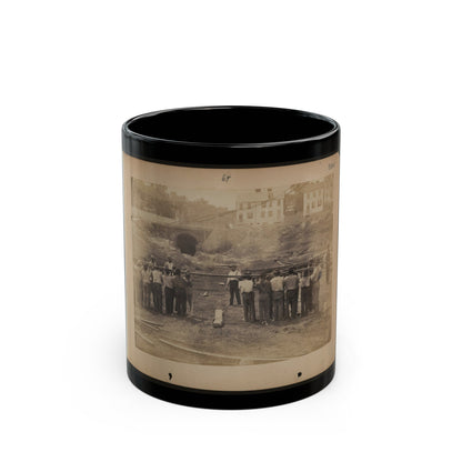 Railroad Construction Workers Holding Track (U.S. Civil War) Black Coffee Mug-11oz-The Sticker Space