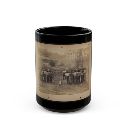 Railroad Construction Workers Holding Track (U.S. Civil War) Black Coffee Mug-15oz-The Sticker Space