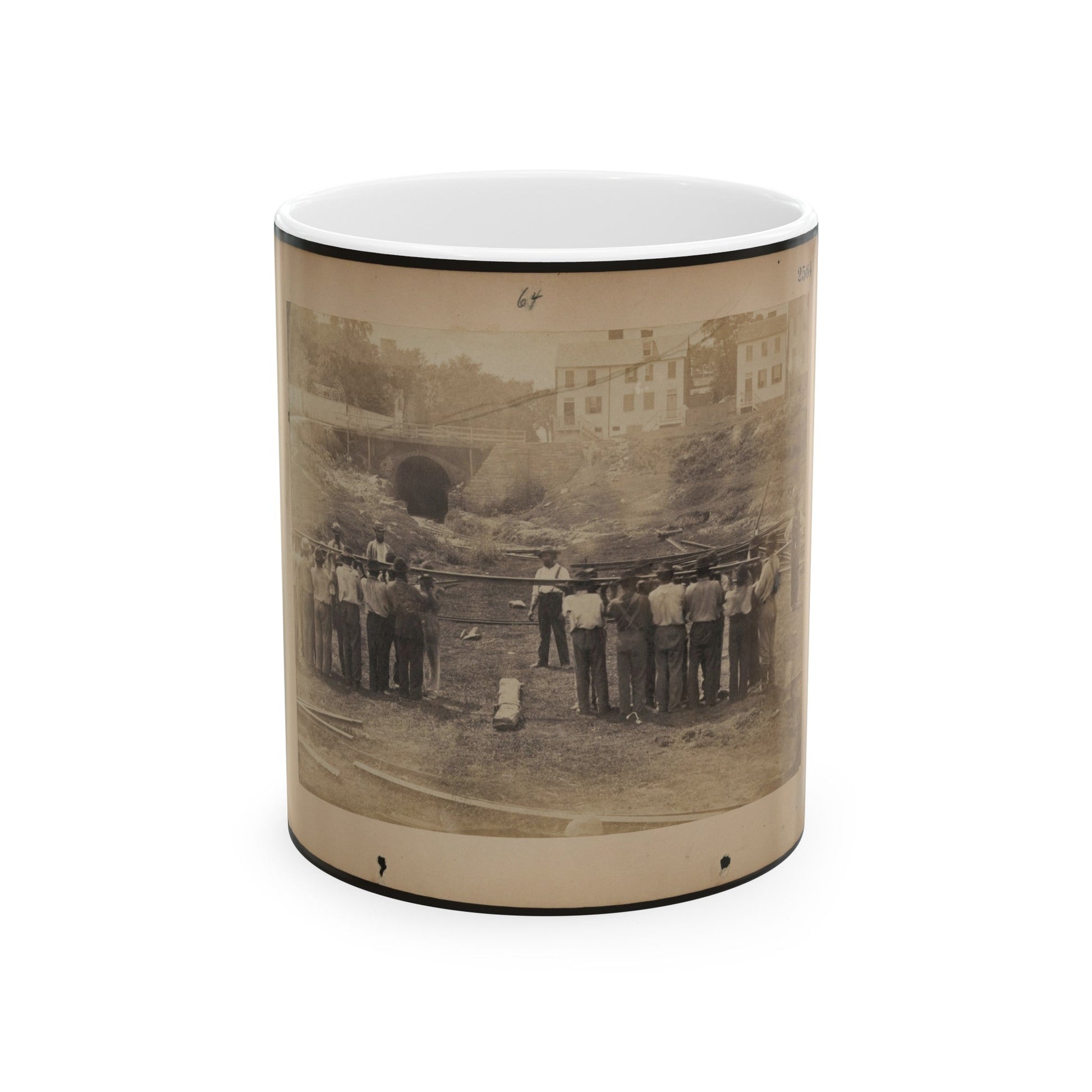 Railroad Construction Workers Holding Track (U.S. Civil War) White Coffee Mug-11oz-The Sticker Space