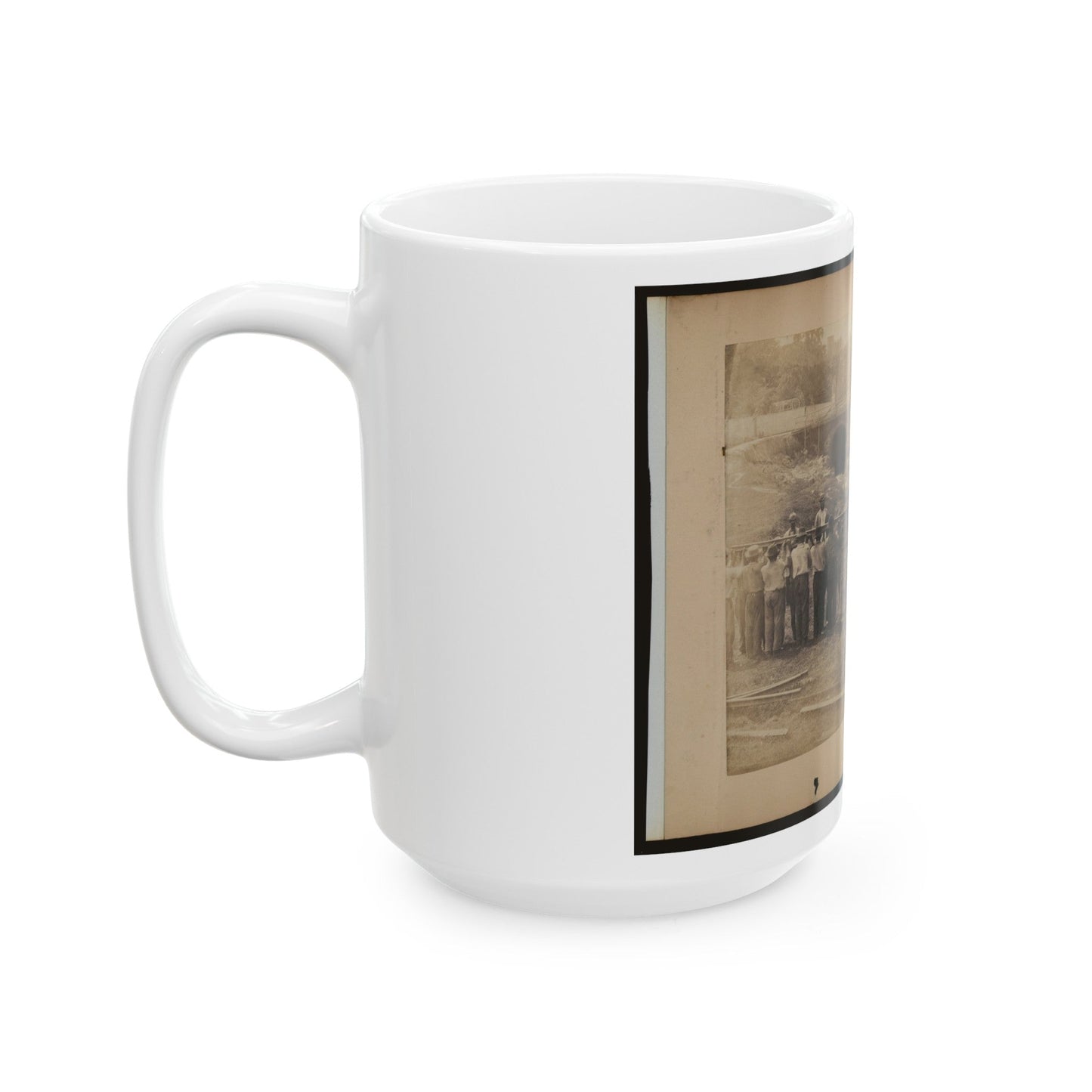 Railroad Construction Workers Holding Track (U.S. Civil War) White Coffee Mug-The Sticker Space