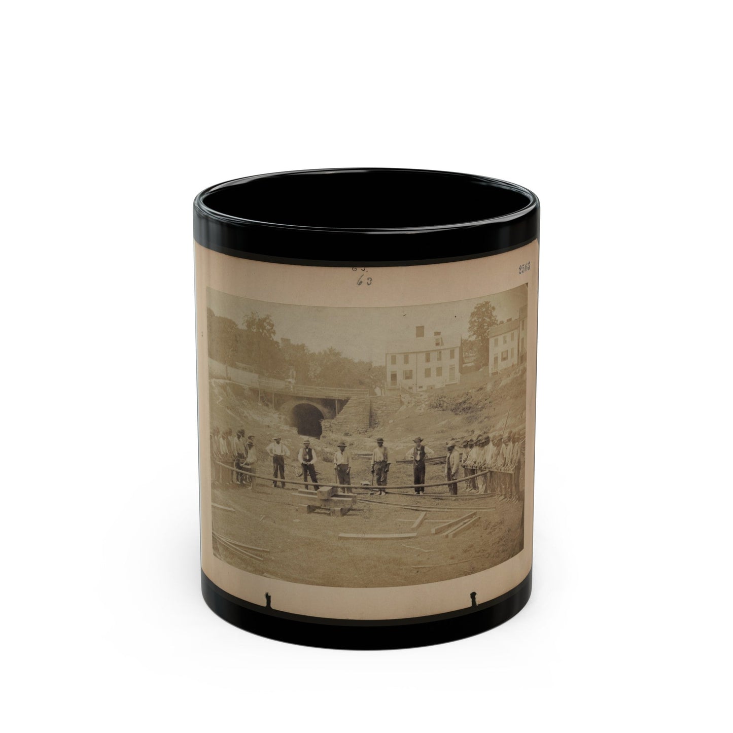 Railroad Construction Workers (U.S. Civil War) Black Coffee Mug-11oz-The Sticker Space