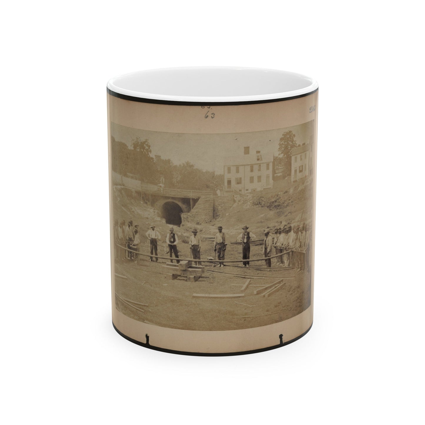 Railroad Construction Workers (U.S. Civil War) White Coffee Mug-11oz-The Sticker Space