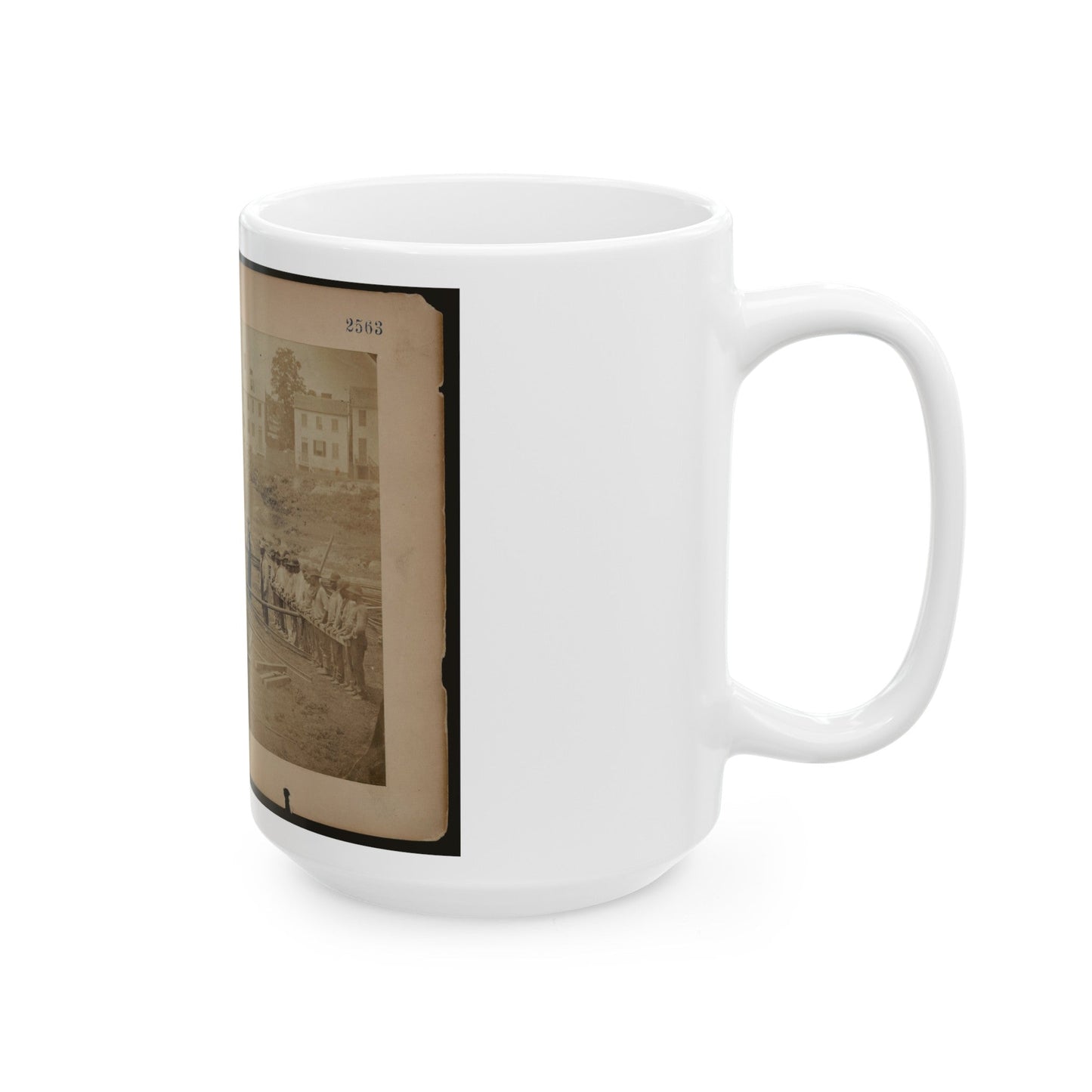 Railroad Construction Workers (U.S. Civil War) White Coffee Mug-The Sticker Space