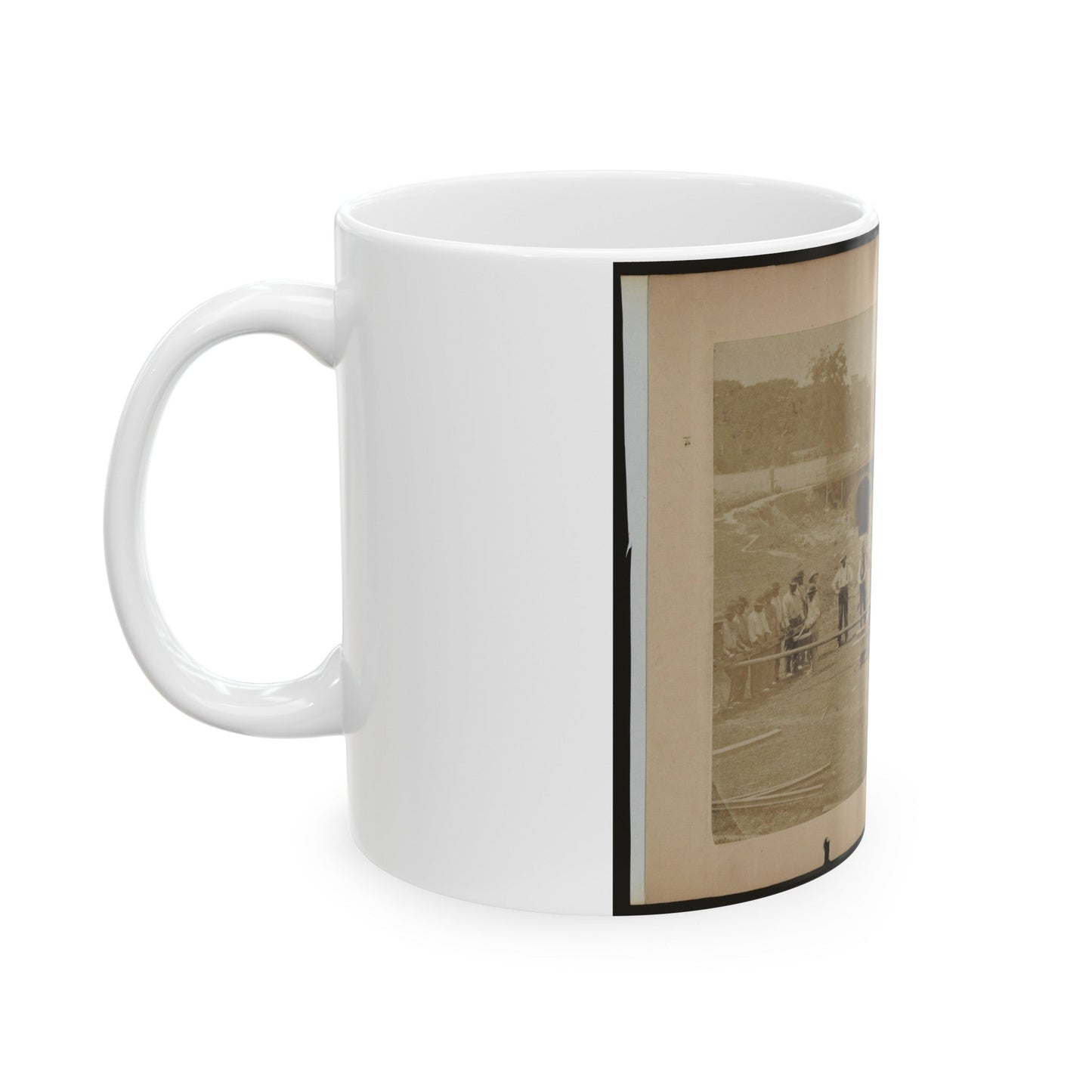 Railroad Construction Workers (U.S. Civil War) White Coffee Mug-The Sticker Space