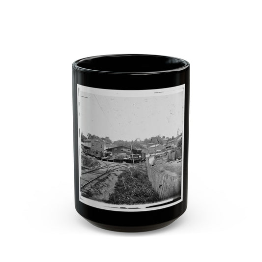 Railroad Depot In Warrenton (U.S. Civil War) Black Coffee Mug-15oz-The Sticker Space