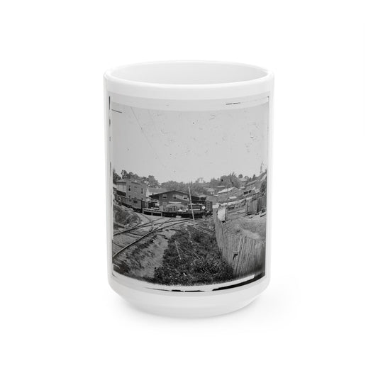 Railroad Depot In Warrenton (U.S. Civil War) White Coffee Mug-15oz-The Sticker Space